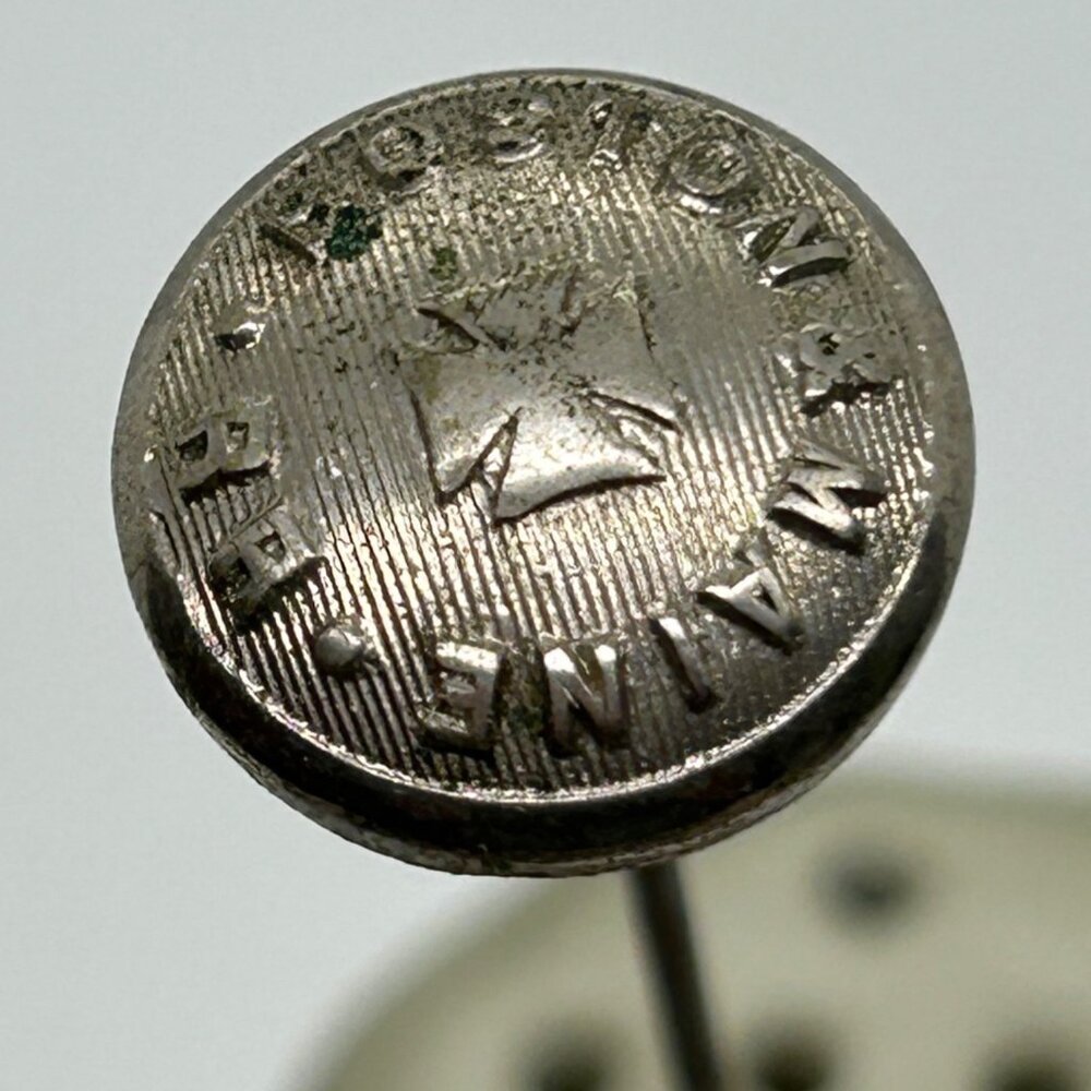 Boston & Maine Railroad Antique Hat Pin Button Cover With Maltese Cross Design